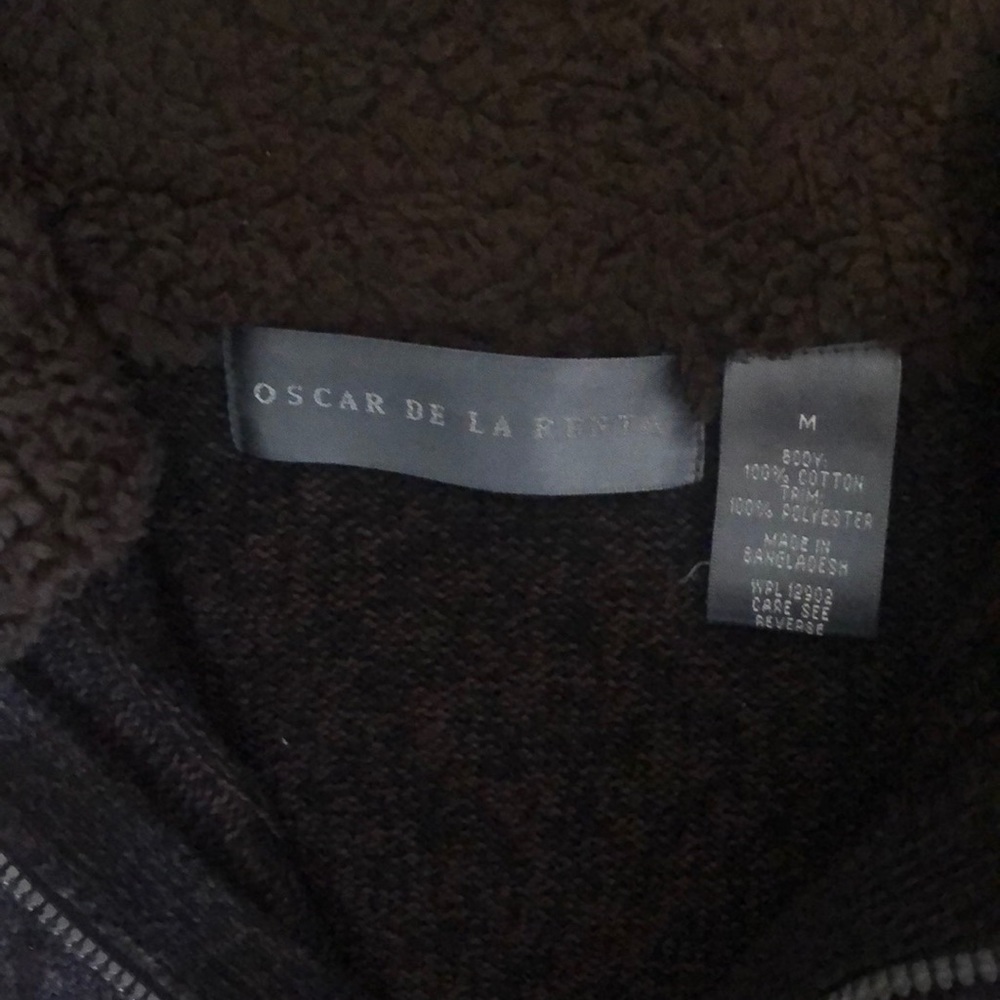 OSCAR DE LA RENTA BROWN QUARTER ZIP SWEATER - Picture 4 of 4